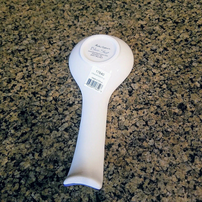 Load image into Gallery viewer, Crab Spoon Rest Ceramic Blue Sky Heather Goldminc Kitchen Decor New
