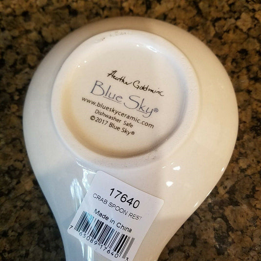 Crab Spoon Rest Ceramic Blue Sky Heather Goldminc Kitchen Decor New