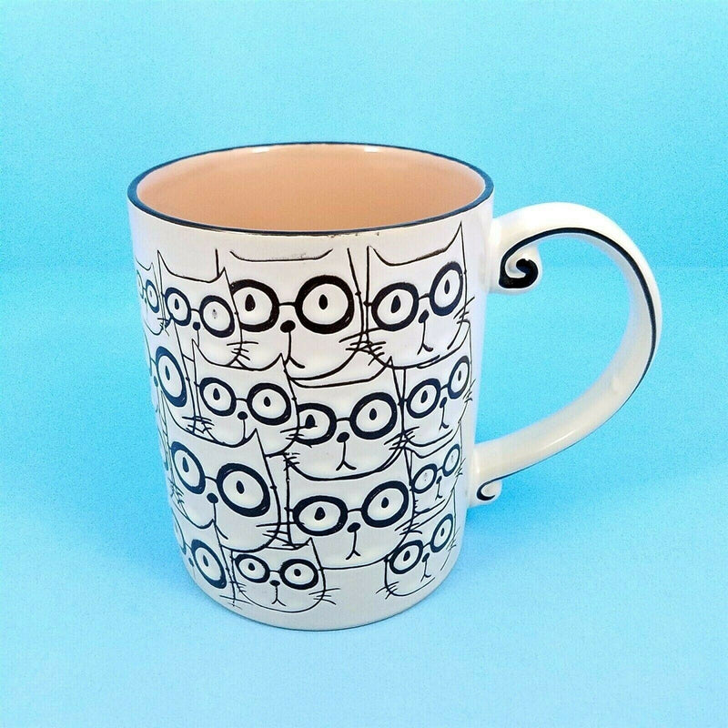 Load image into Gallery viewer, Cat Face Ceramic Coffee Mug Embossed Tea Cup 16oz (455ml) Spectrum By Blue Sky
