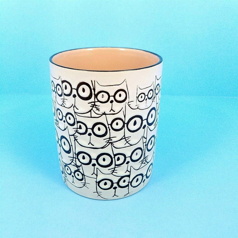 Load image into Gallery viewer, Cat Face Ceramic Coffee Mug Embossed Tea Cup 16oz (455ml) Spectrum By Blue Sky

