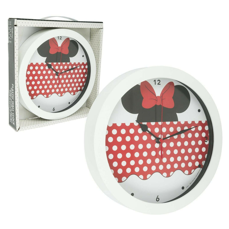 Load image into Gallery viewer, Minnie Mouse Red and White Analog Wall Clock 8 3/4 Inches

