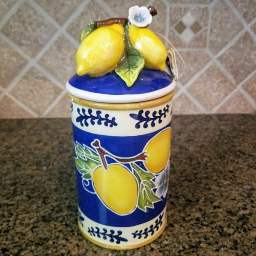 Lemon Cookie Jar Small Ceramic Blue Sky Clayworks Heather Goldminc Kitchen Decor