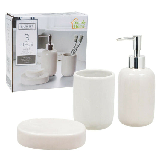 3 Piece Bathroom Accessory Set Beige by Simply Home