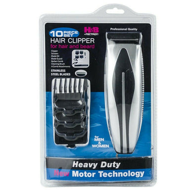 Electric Clipper 10 Piece Set for Hair and Beard by Tectron