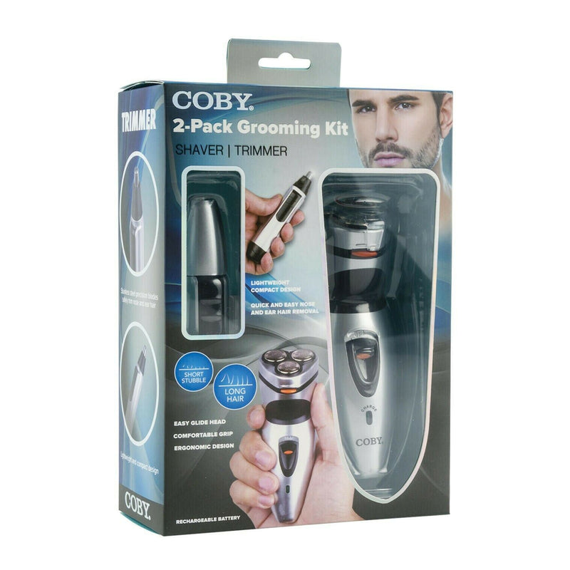 Load image into Gallery viewer, Coby 2 Piece Shaver and Nose or Ear Trimmer Cordless Set For Face And Body $24.99
