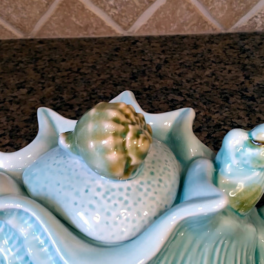 Shell Teapot Blue Decorative Sea Life Conch Home Decor by Blue Sky