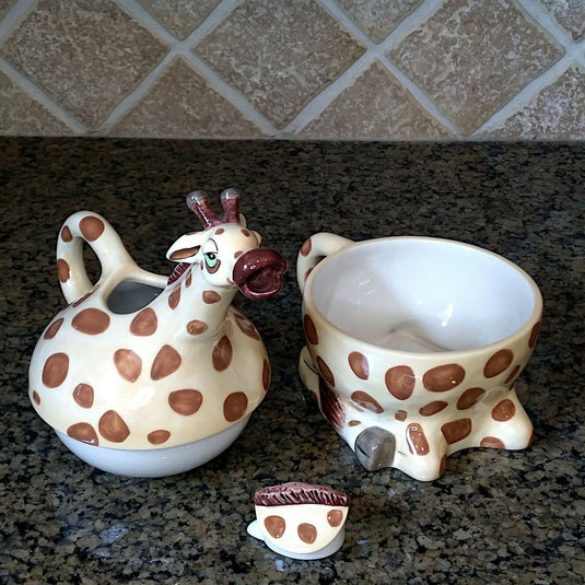 Giraffe Tea For One Teapot Decorative Kitchen Home Decor Blue Sky Clayworks
