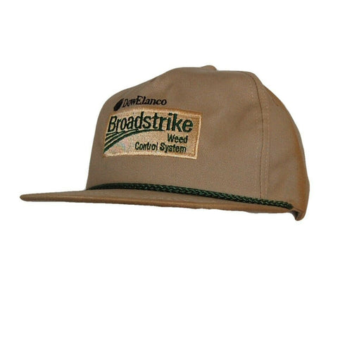 Broadstrike Weed Control Farm Hat 5 Panel Ball Cap Tan Adjustable DowElanco