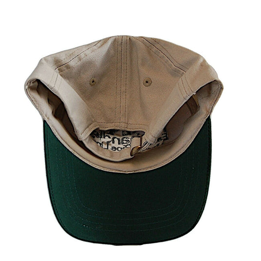 Panhandle Eastern Pipe Line Hat 5 Panel Ball Cap Tan with Green Brim Adjustable