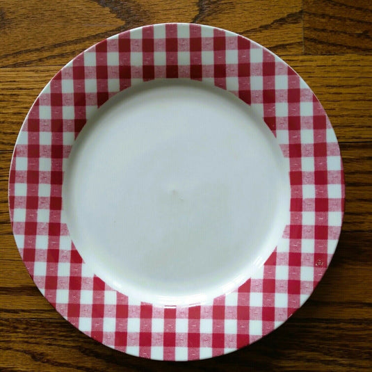 Cordon Bleu Summertime Plaid Set of 4 Salad Plates Green, Yellow, Red, Blue 8”