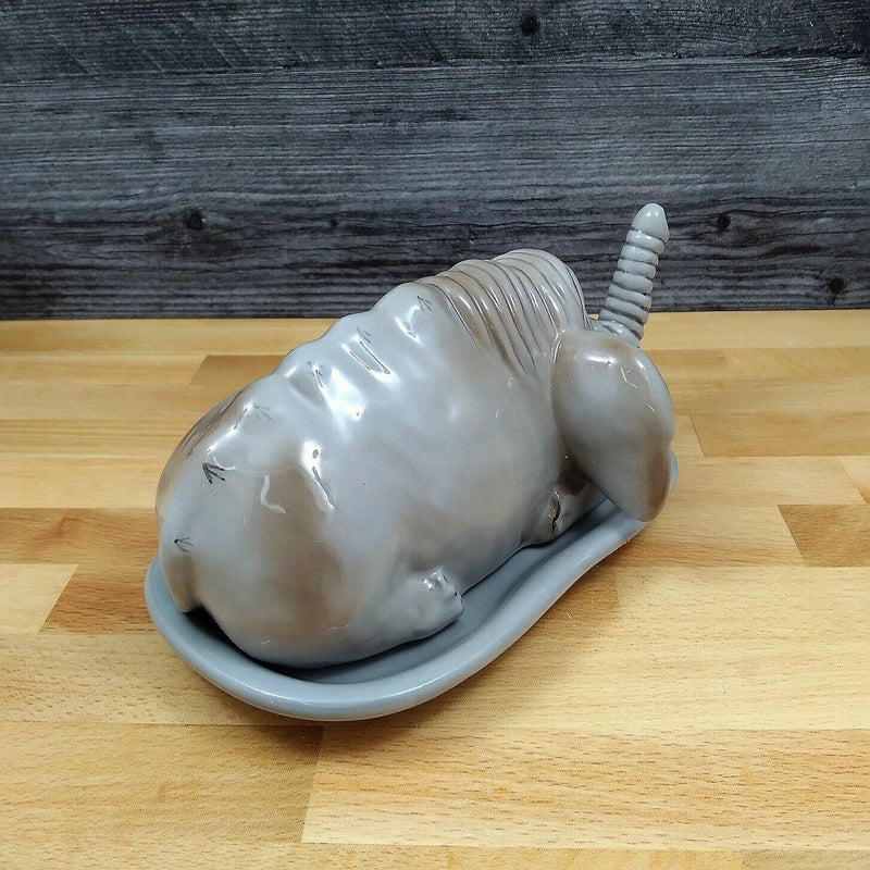 Load image into Gallery viewer, Elephant Butter Dish Ceramic by Blue Sky Lynda Corneille Kitchen Decorative
