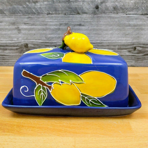 Lemon Butter Dish Ceramic by Blue Sky Lynda Corneille Kitchen Decorative