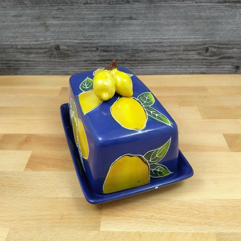 Load image into Gallery viewer, Lemon Butter Dish Ceramic by Blue Sky Lynda Corneille Kitchen Decorative
