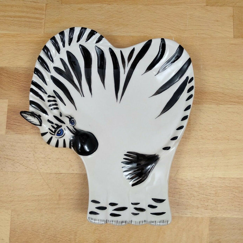 Load image into Gallery viewer, Zebra Spoon Rest Ceramic by Blue and Sky Lynda Corneille Kitchen Decor
