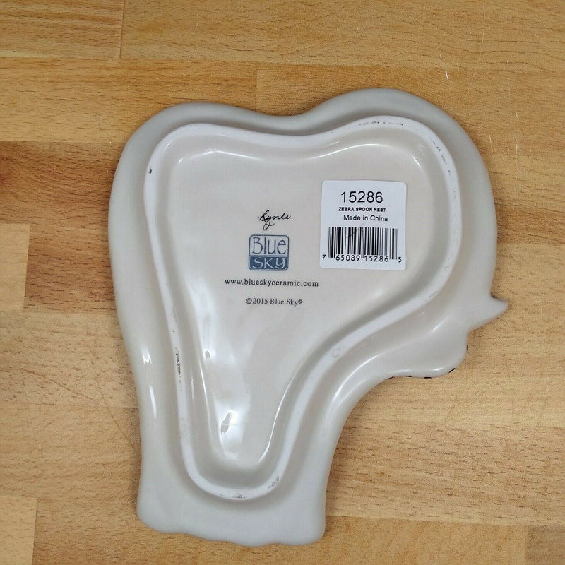 Load image into Gallery viewer, Zebra Spoon Rest Ceramic by Blue and Sky Lynda Corneille Kitchen Decor
