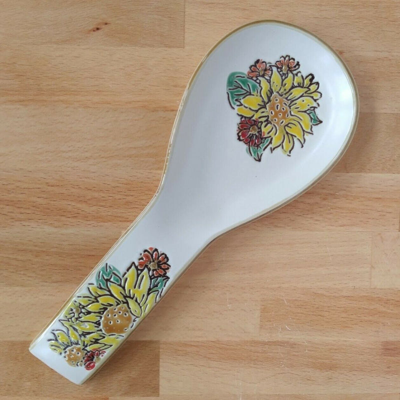 Load image into Gallery viewer, Brandywine Sunflower Spoon Rest Ceramic by Blue Sky Kitchen Decor
