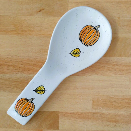 Pumpkin Spoon Rest Ceramic by Blue Sky Kitchen Autumn Thanksgiving Decor