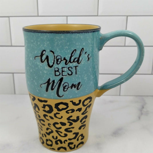 Leopard Worlds Best Mom Coffee Mug Ceramic Beverage Tea 20oz Cup by Blue Sky
