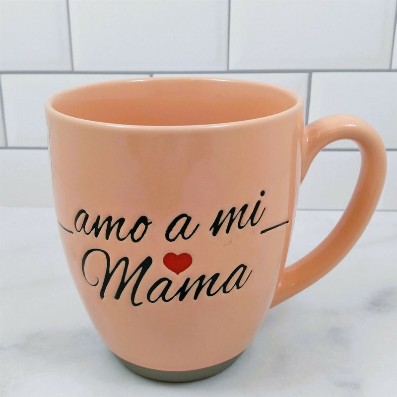 Load image into Gallery viewer, I Heart Mom Spanish Coffee Mug Ceramic Beverage Tea Cup 17oz 500ml by Blue Sky
