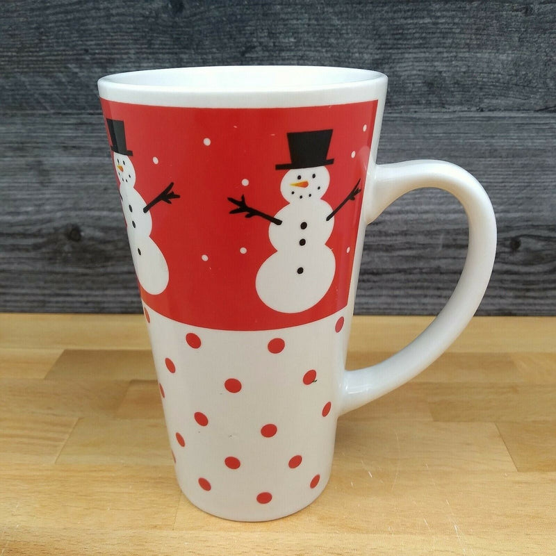 Load image into Gallery viewer, Snowman Winter Tall Design Coffee Mug 16oz in Warm Gray 473ml Stoneware Tea Cup
