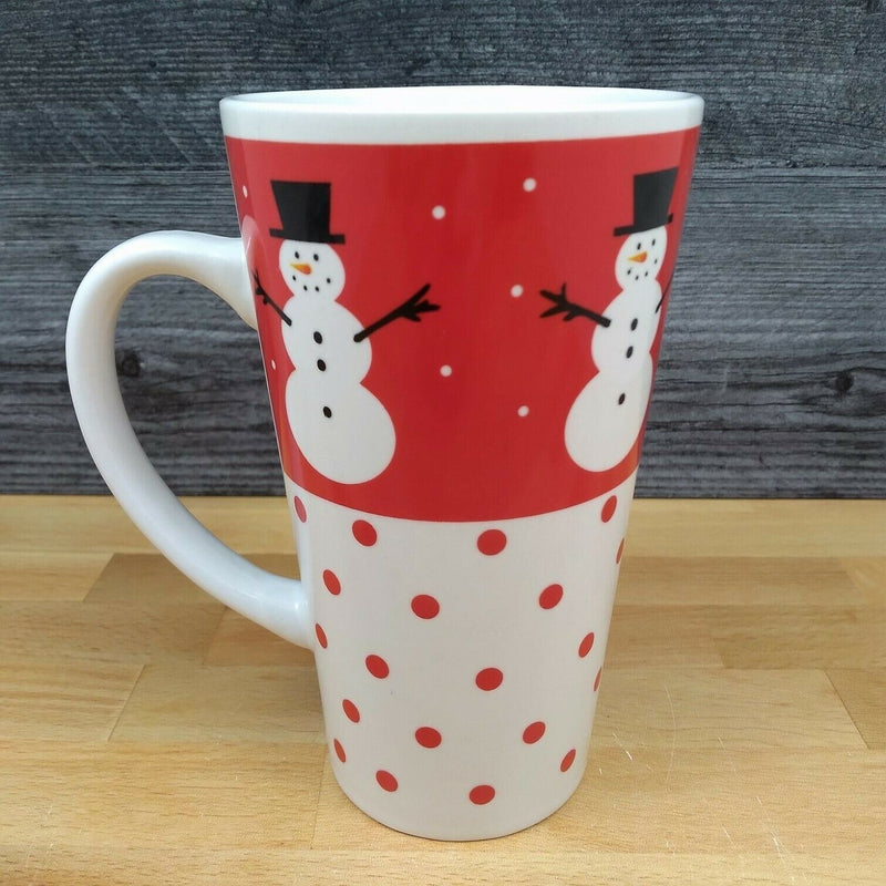 Load image into Gallery viewer, Snowman Winter Tall Design Coffee Mug 16oz in Warm Gray 473ml Stoneware Tea Cup
