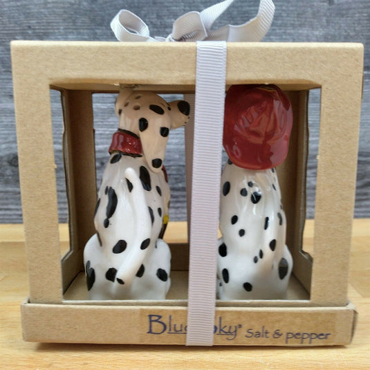 Fireman Dalmatian Dog Salt Pepper Set Collectible by Blue Sky Clayworks