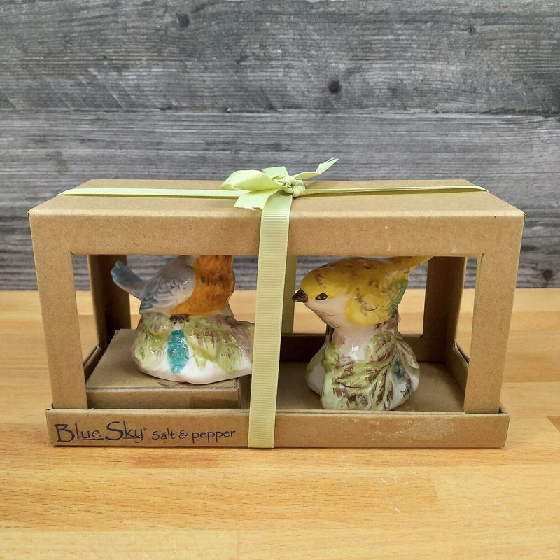 Load image into Gallery viewer, Woodcut Farmhouse Bird Salt Pepper Set Collectible by Blue Sky Clayworks
