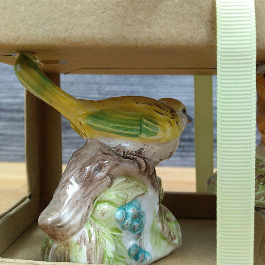 Woodcut Farmhouse Bird Salt Pepper Set Collectible by Blue Sky Clayworks