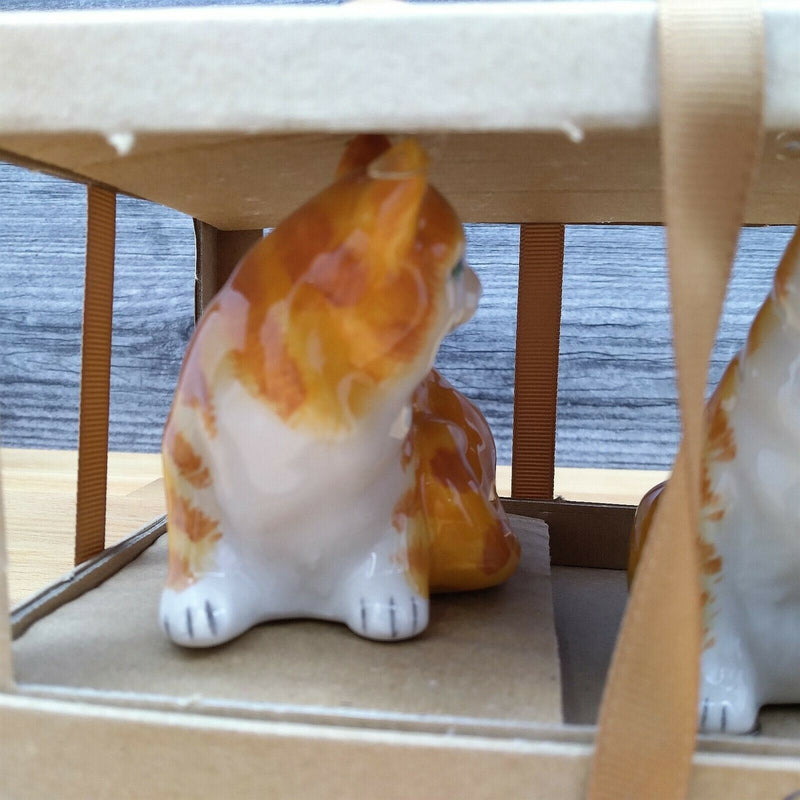 Load image into Gallery viewer, Orange Tabby Cat Salt Pepper Set Collectible by Blue Sky Clayworks
