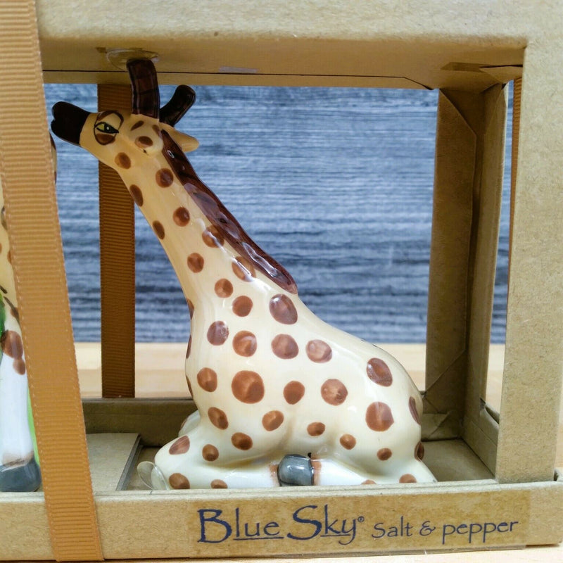 Load image into Gallery viewer, Giraffe Hagar Salt Pepper Set Ceramic Collectible by Blue Sky Clayworks
