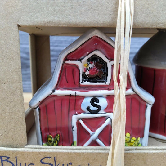 Barn and Silo Salt Pepper Farm Set Collectible by Blue Sky Clayworks
