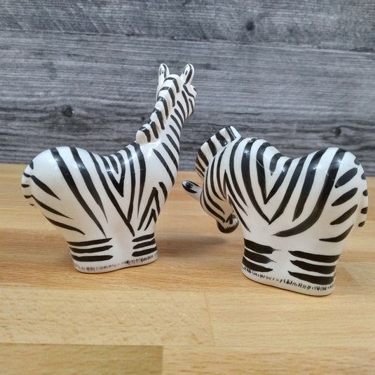Zebra Salt Pepper Set Collectible Decorative Lynda Corneille Blue Sky Clayworks