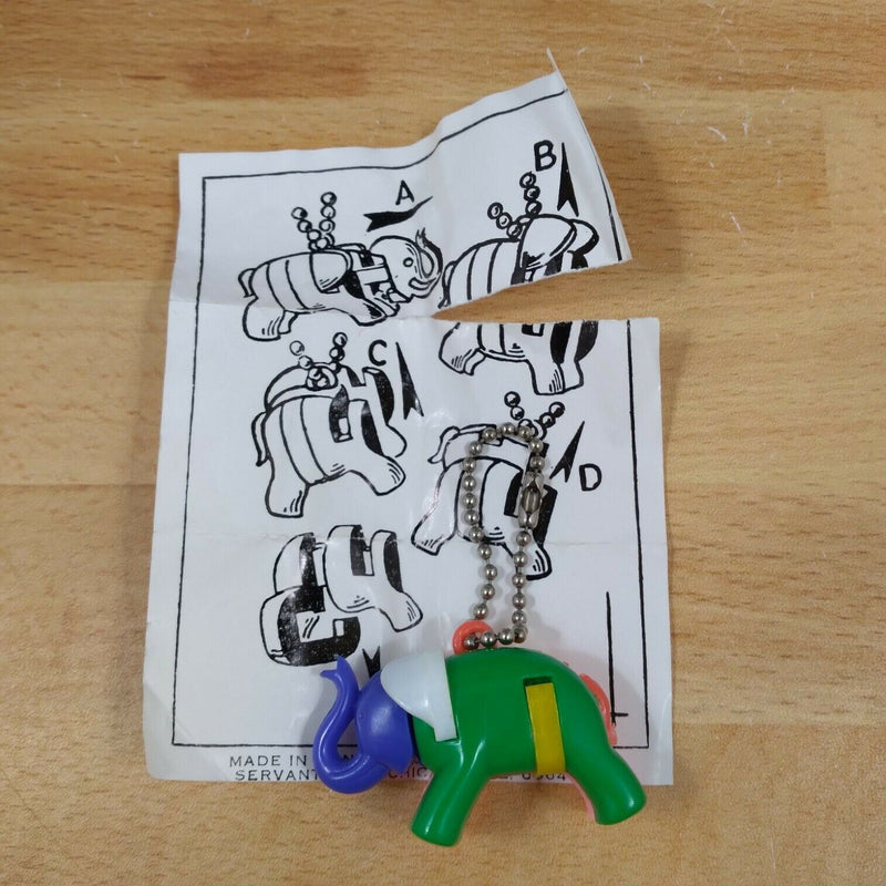 Load image into Gallery viewer, Elephant Plastic Keychain Puzzle Vending Charm Gumball Machine 1960'S
