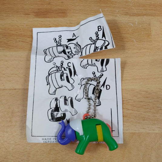 Elephant Plastic Keychain Puzzle Vending Charm Gumball Machine 1960'S