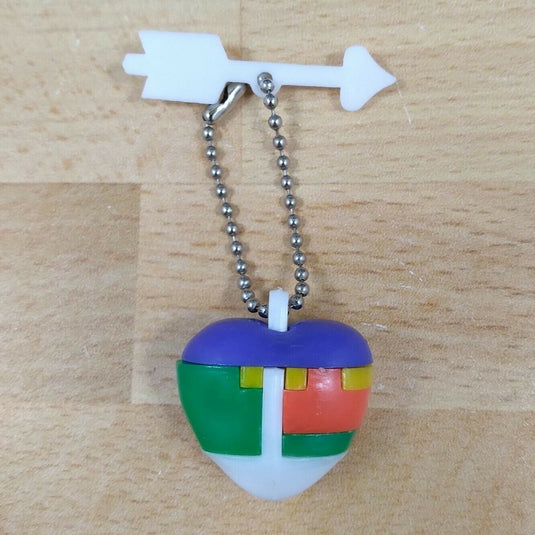 Heart Plastic Keychain Puzzle Vending Charm Gumball Machine 1960'S