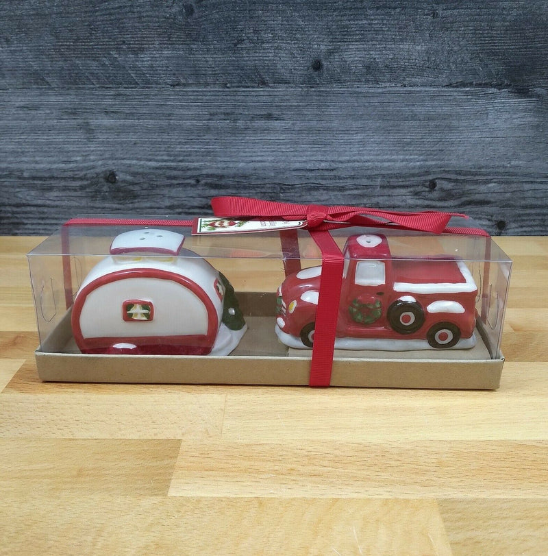 Load image into Gallery viewer, Retro Camper Holiday Design Salt Pepper Set Collectible by Blue Sky Clayworks
