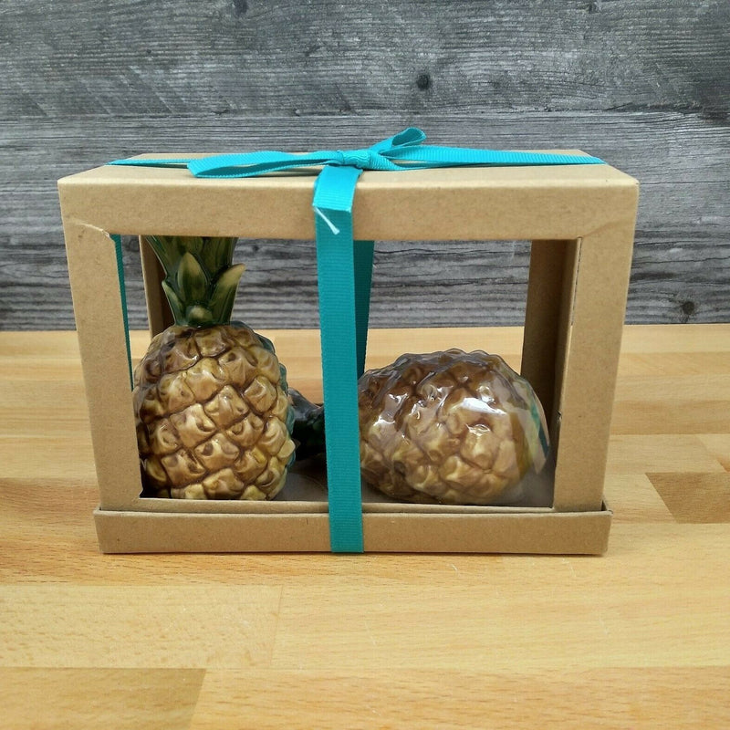 Load image into Gallery viewer, Hawaiian Pineapple Salt Pepper Set Collectible by Blue Sky Clayworks
