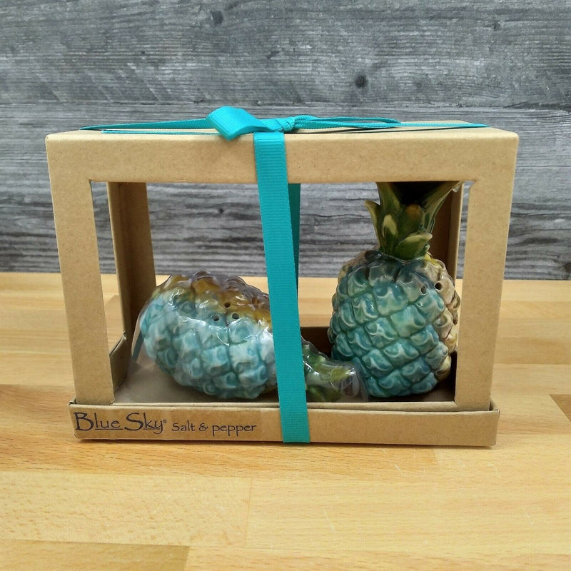 Load image into Gallery viewer, Hawaiian Pineapple Salt Pepper Set Collectible by Blue Sky Clayworks
