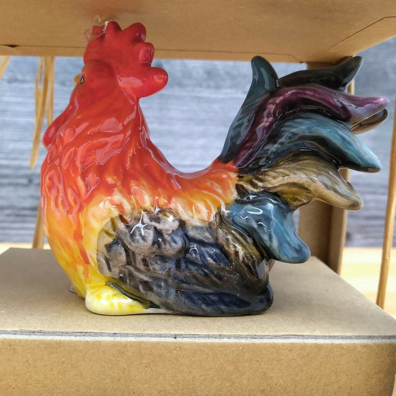 Load image into Gallery viewer, Roosters Salt Pepper Set Farm Scene Country Collectible by Blue Sky Clayworks
