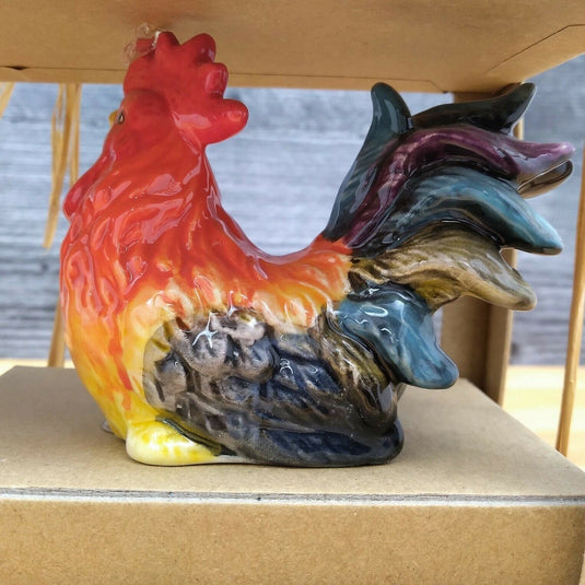Roosters Salt Pepper Set Farm Scene Country Collectible by Blue Sky Clayworks