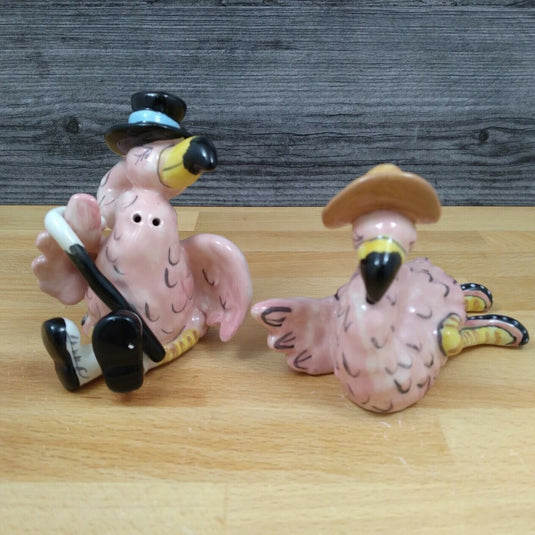 Pink Flamingos Salt and Pepper Set Collectible Ceramic by Blue Sky Goldminc