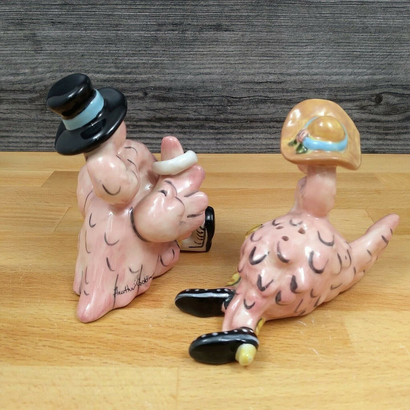 Load image into Gallery viewer, Pink Flamingos Salt and Pepper Set Collectible Ceramic by Blue Sky Goldminc
