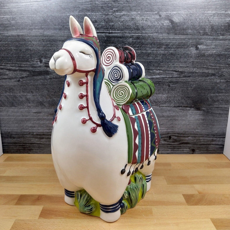 Load image into Gallery viewer, Llama Cookie Treat Jar Kitchen Canister by Blue Sky Heather Goldminc Ceramic
