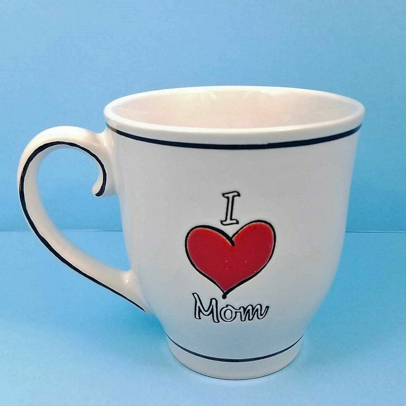 Load image into Gallery viewer, Coffee Mug Cup or Pen Holder 17oz I Heart Mom in White by Blue Sky Spectrum NEW
