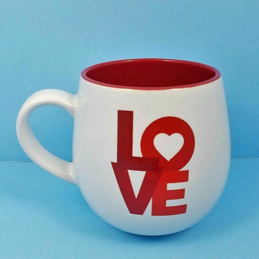 Coffee Mug Cup Love in Red and White Colors by Blue Sky Spectrum 17oz 483ml