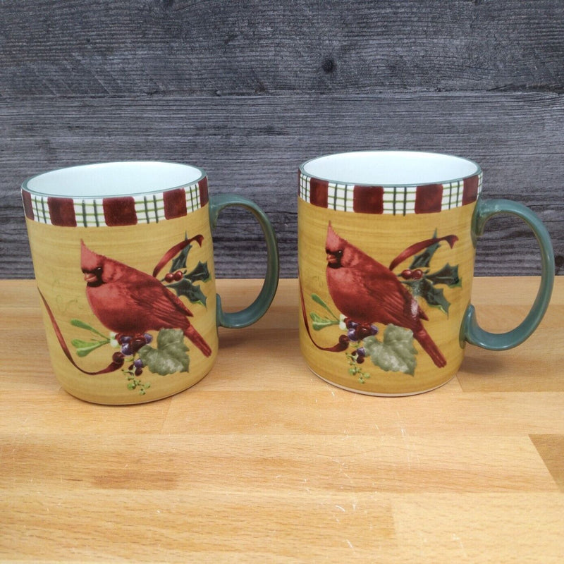 Load image into Gallery viewer, Lenox Cardinal Winter Greetings Everyday Set of 2 Mugs Cup Holiday Christmas
