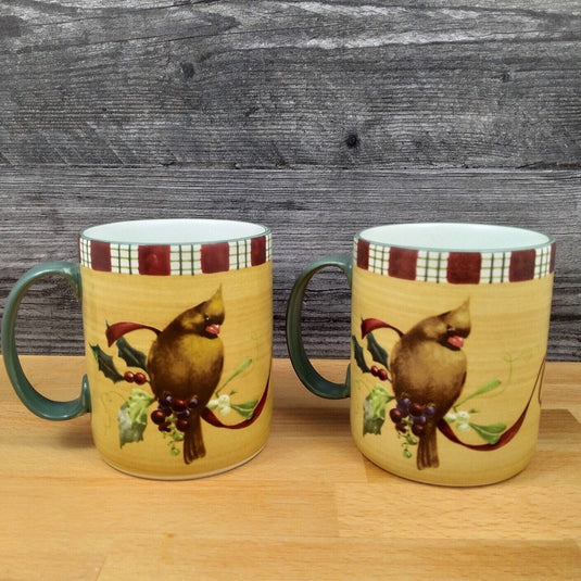 Lenox Cardinal Winter Greetings Everyday Set of 2 Mugs Cup Holiday Christmas