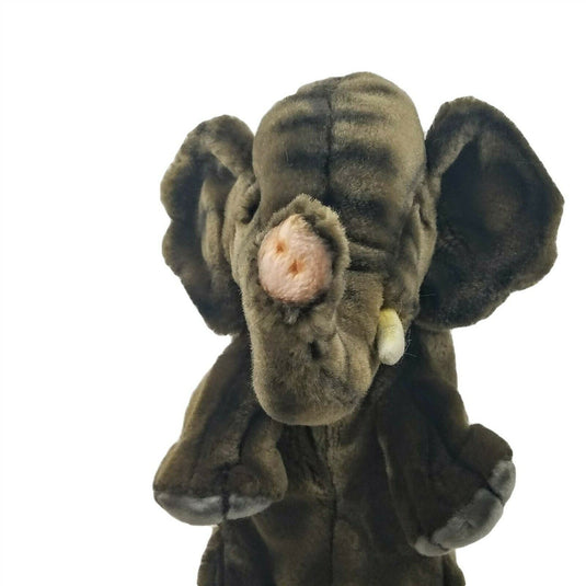 Elephant Hand Puppet Full Body Doll Hansa Real Looking Plush Animal Learning Toy