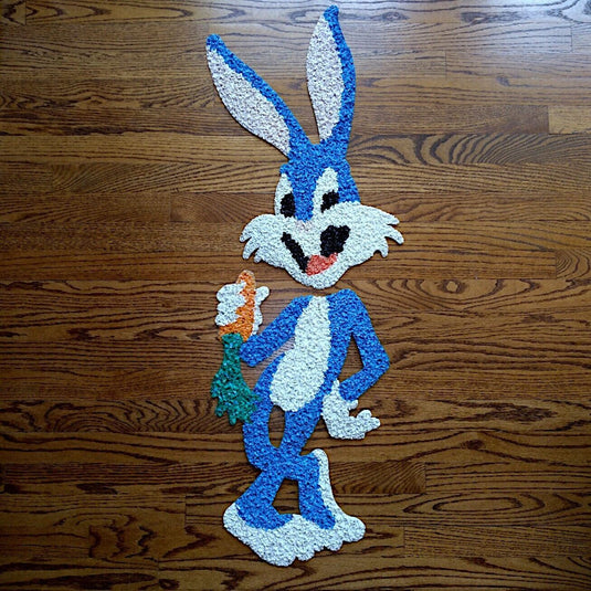 Vintage Melted Plastic Popcorn Art 2pc Bugs Bunny Looney Tunes Warner Wall Décor