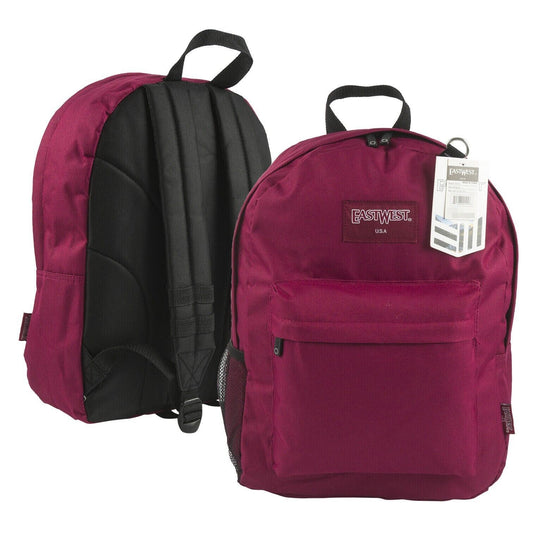 jansport backpack maroon East West Student School Backpack 16" Burgundy Adjustable Straps Trave – Premier Homegoods
